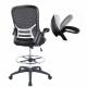 High Back Mesh Ergonomic Drafting Chair Tall Standing Desk Stool With Adjustable Foot Ring Flip Up Arms