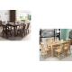 Dust Proof Solid Hardwood Coffee Table , Deep / Shallow Walnut Color Modern Tea Table