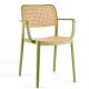 Rattan Restaurant Chair Plastic Stackable PP Plastic Dining Armchair