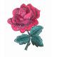 4 Red Rose Flower Embroidered Iron On Patch With Adhesive Back