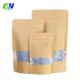 Stand Up Pouch Brown Kraft Paper With Window With Zipper Food Grade