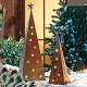 500mm Christmas Metal Garden Ornaments Corten Garden Ornaments With LED