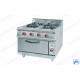 double oven gas range with 4 Burner / Gas Oven , Western Kitchen Equipment