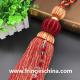 Fashion custom long tassel fringe trimming for curtain attractive tieback hanging ball