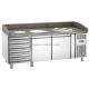 1.8M Commercial Restaurant Kitchen 3 Door Fridge Food Sandwich Pizza Prep Tables Refrigerator Stainless Steel