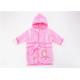 Natural Pink Toddler Cotton Bathrobe , Baby Shower Robe Cute Fun Designs