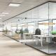 Soundproof Office Glass Partition Walls Powder Coated Aluminum Profile With Door