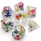 Practical Resin Sharp Edge Dice , Hand Carved Clear Polyhedral Dice