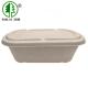 2 Compartments White Eco Friendly Disposable Lunch Meal Prep Containers Biodegradable SGS