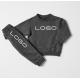 2 PCS Pullover Sweat Shirt Neutral Kids Fleece Sweatshirt Set Long Sleeve Printed Jogger Set Sweat Pants 100% Cotton
