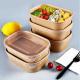 BRC 1100ml 1300ml Kraft Paper Meal Box Oval Rectangle Thickened Takeaway Paper Bowl