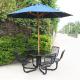 Commercial Outdoor Picnic Table With Umbrella Welded Wire Cloth Metal Material