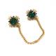 Retro Diamond Collar Lapel Pin Inlaid Grandmother Green Crystal Alloy Material
