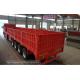 40T 60 ton Dropside Flatbed Trailer with Side Wall , 3 Axles Trailer