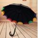 Double Canopy Bright Multi Colored Umbrella Hook Plastic Handle Black Metal Frame