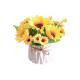 Plastic PE Realistic Artificial Potted Floor Plants Sunflowers For Table Centerpieces