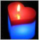 7*7cm heart shape changing color candle with 7 amazing colors, LED decor candle