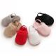 Rubber sole wholesale cheap fur upper prewalker outdoor infant girl baby sandals