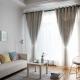 Plain Woven Living Room Linen Curtain Fabric High Shading