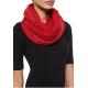 Women Red Allover Chain Infinity Scarf