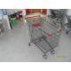 Zinc Plated Clear Powder Coating Supermarket Shopping Carts With Red Plastic Parts