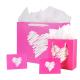 Custom Order Luxury Pink Heart Gift Jewelry Shopping Paper Bag for Valentine's Day