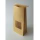 Foil Lined Snack Bag Packaging Paper Bag Kraft Paper Bags With Tin Tie And Window