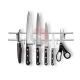 304 Stainless Steel Magnetic Knife Bar Rack with 6 Hooks and Ferrite Magnet Type 10 Inch