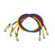 36 Inch Premium Refrigerant Charging Hose with Ball Valve in Red , Yellow , Blue