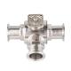 Food Grade Silver T Type TRI CLAMP 3 Way Ball Valve Stainless Steel 304 316 WZ 3A/DIN/SMS