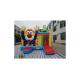 PVC Tarpaulins Waving Smiling Clown Inflatable Bouncer Combo With Customized Logo
