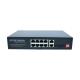 Unmanaged POE Industrial Switch With 8 PoE Port 2 Network Port