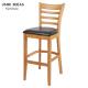 Wooden Cafe Bar Stools With Backs Retro Industrial 65cm 25.59