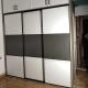 Sleek White Grey Solid Wood Wardrobe Cabinet 250cm