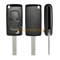 Blade with Groove 4 Buttons Flip Key Folding Remote Key Case