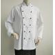 Customized Long Sleeve White Black Poly - Cotton Blend Personalized Chef Jackets