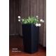 Home and garden Square Plastic woven flower pot and plant pots stand flower shelf cement flower pots