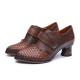 S162 Factory autumn and winter new pointed toe woven leather handmade women's shoes fashion all-match Sen style literary
