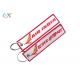 Letter Embroidered KeychainTag Rectangle Shape Twill Background Fabric