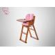 Easy Carry Wooden High Chair ,  Foldable Baby Eating Chair Above1 Year Old