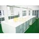 White color university laboratory work benches with monolithic technology