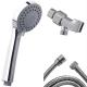 3 Function Round Hand Shower with Adjustable Holder and Stainless Hose Nickel Finish