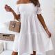Knitted Short Sleeve MIDI Dress Elegant Women Solid Casual Backless