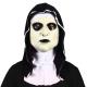 Adult Unisex Ghost Nun Sister Latex Mask Black Ans White With Headscarf