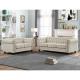 Chesterfield arm 3+2+1 seater sofa set with button tufted design light Grey Color Linen fabric Sofa for living room
