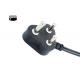 SABS Plug Type India Power Cord , Black Appliance Power Cable 16A 250V
