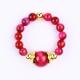 4MM Rose Red Tiger Eye Crystal Stretch Round Bead Ring Healing Stone Adjustable