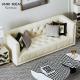 3 Piece White Living Room Sectional Sofa Sleeper Nordic Genuine Leather Villas Home