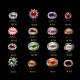 Opal Alloy Jewelry Nail Art Decoration Colorful Glitter Rhinestone Gem ML739-754