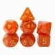 Bright gold powder orange resin character playing board game dice set dnd dice